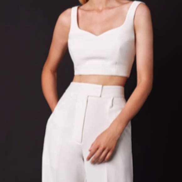 White Pant Set with Sleeveless Top, XS, Nomi Fame - Picture 4 of 8